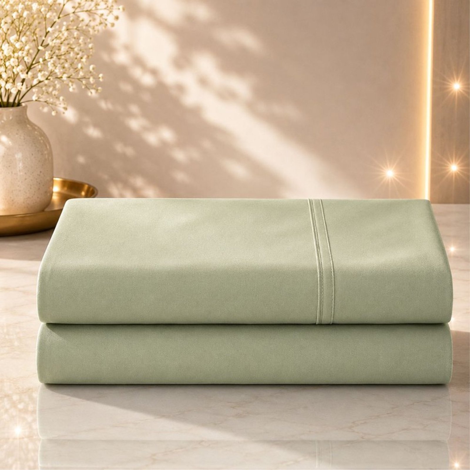 Lençol Malha Grossa Fio Penteado 100% Algodão King sem Elástico - Verde