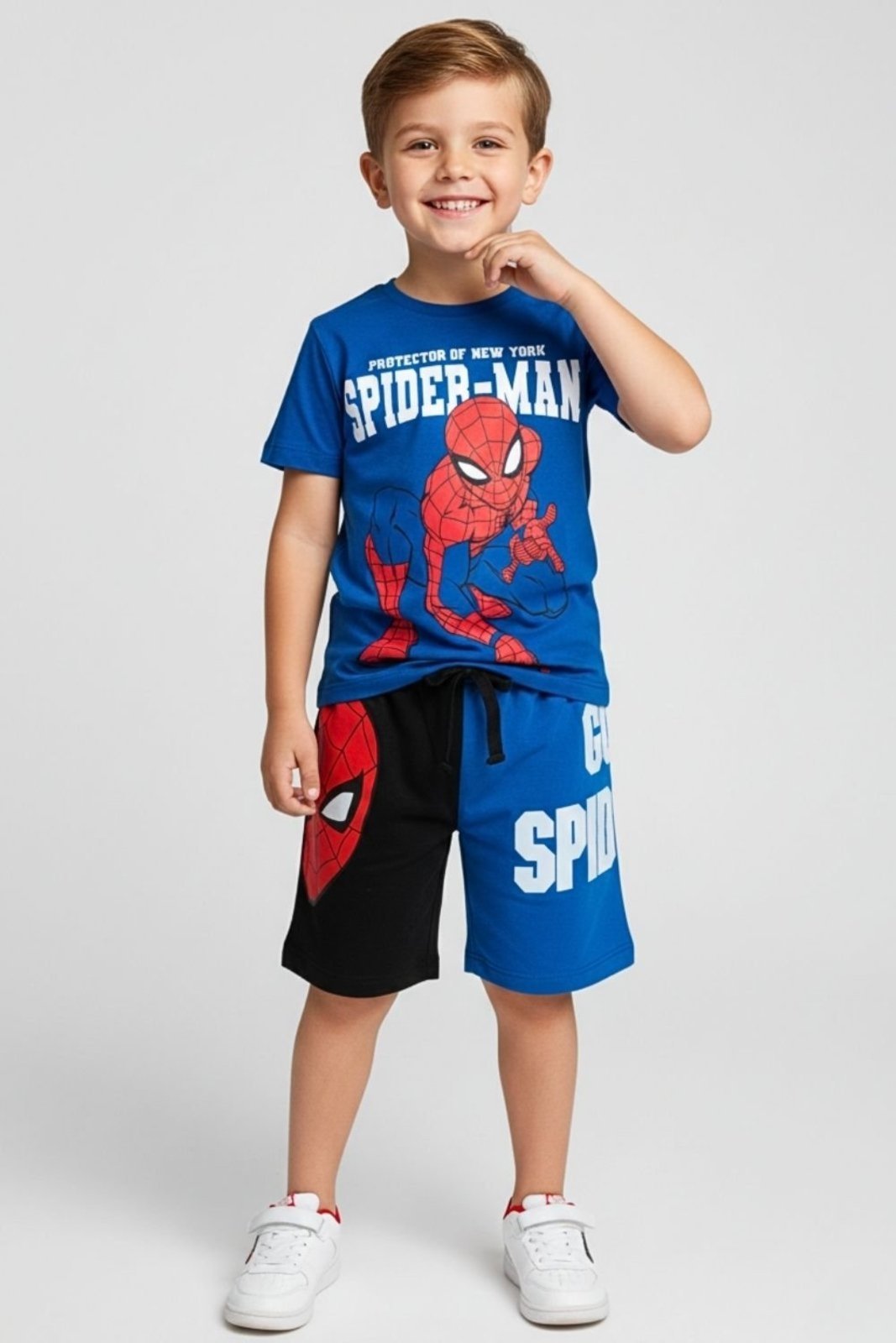 Infantil - Conjunto Disney Masculino Oversized Homem Aranha Azul Royal