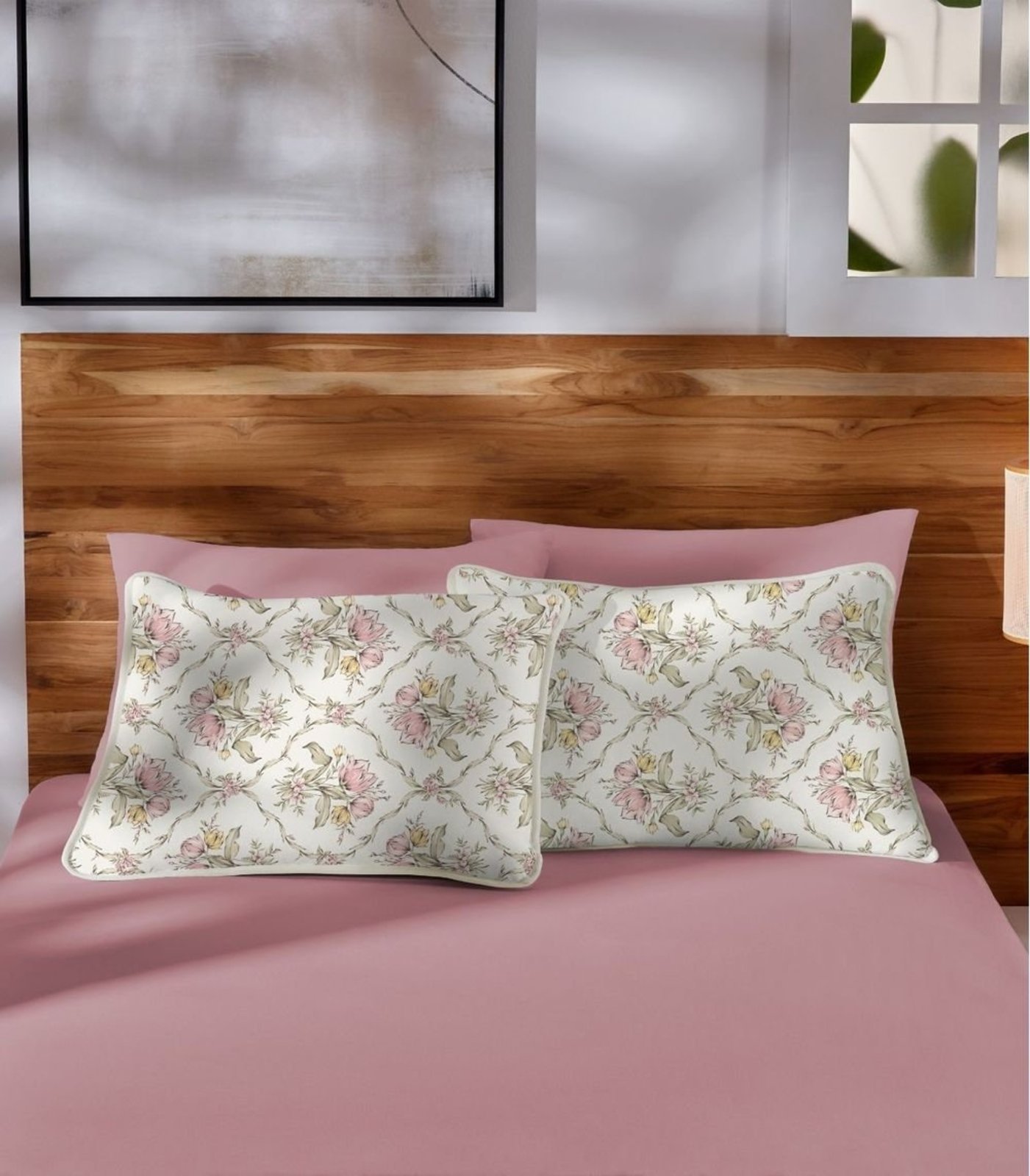 Jogo de Cama Casal Estampado 3pçs Vivaldi Rosa