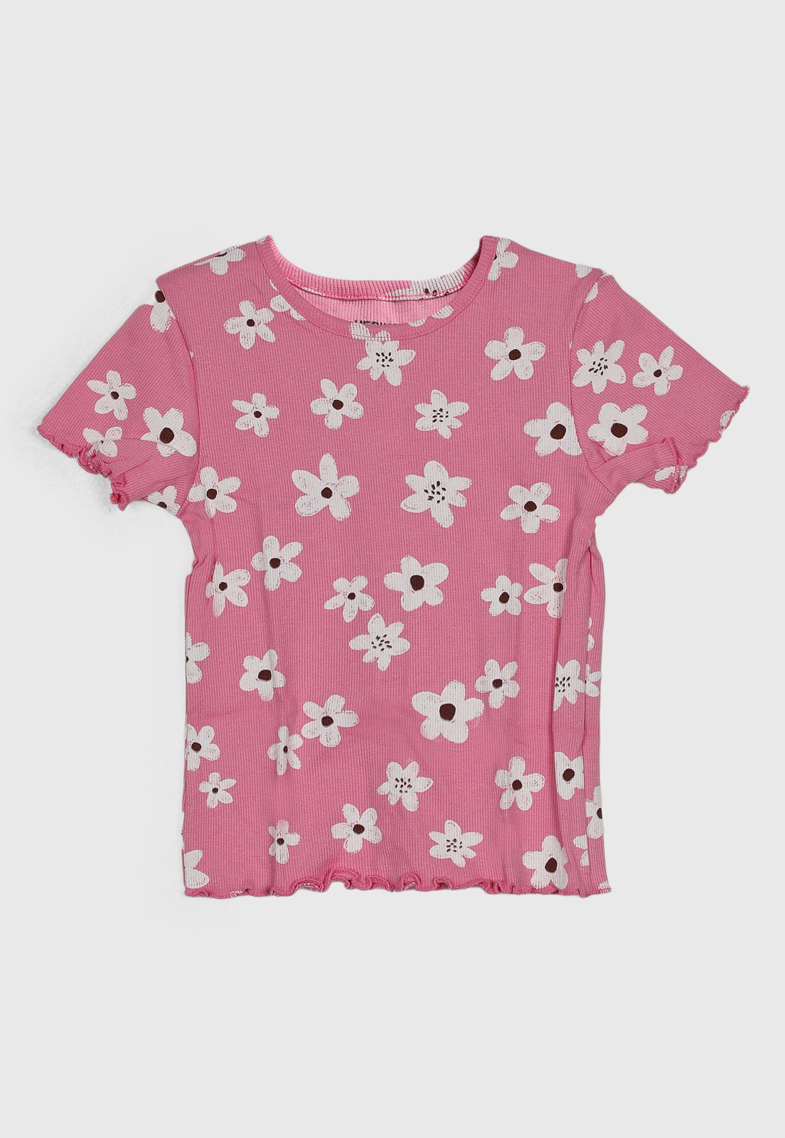 Infantil - Camiseta Manga Curta Hering Floral Rosa