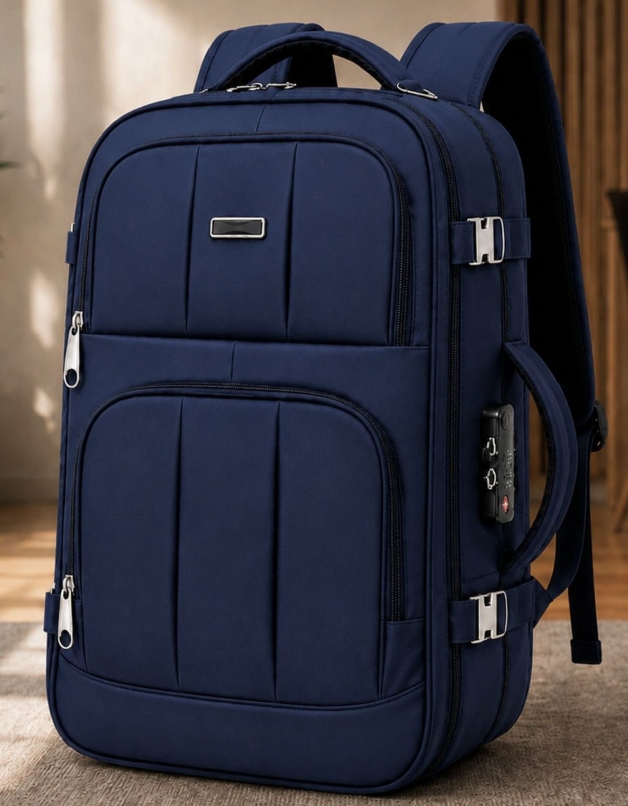 Mochila Masculina Executiva Reforçada Grande de Viagem Escolar Azul