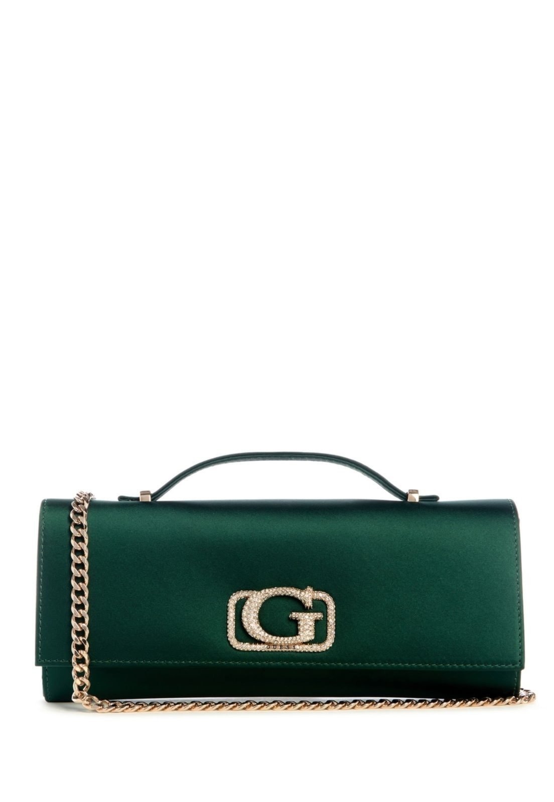 Vista 2 Bolsa Guess Zalina Top Handle Clutch verde Guess verde