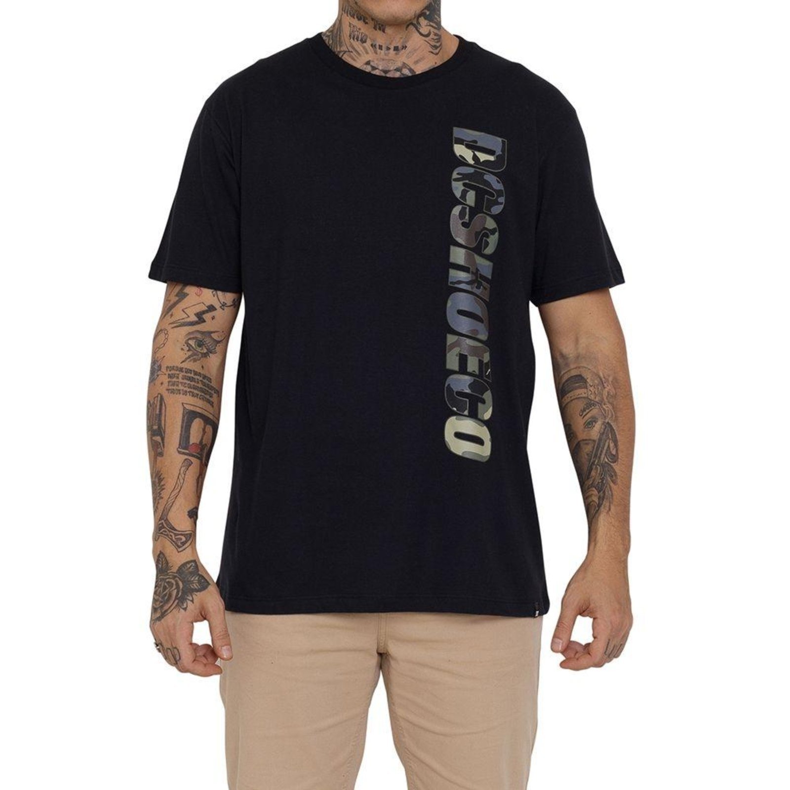 Camiseta DC Shoes Dcshoeco Camo Masculina Preto