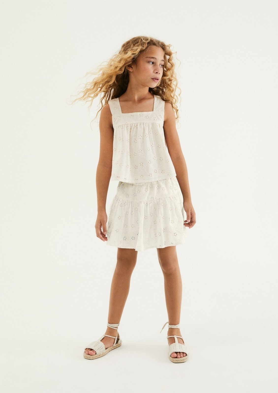 Vista 2 Infantil - Shorts Saia Curta Bordada Hering Hering Kids nude Hering Kids nude