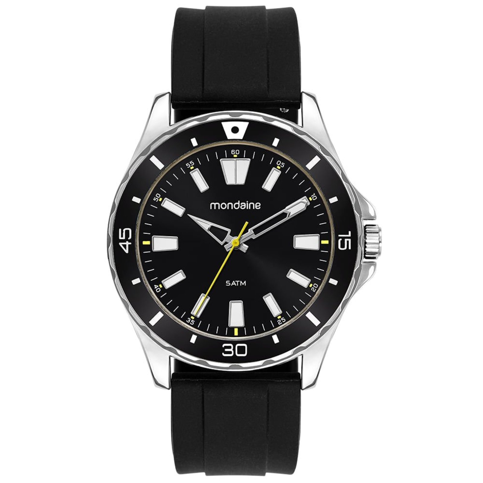 Relógio Mondaine Masculino Bisel Pulseira em Silicone Mondaine