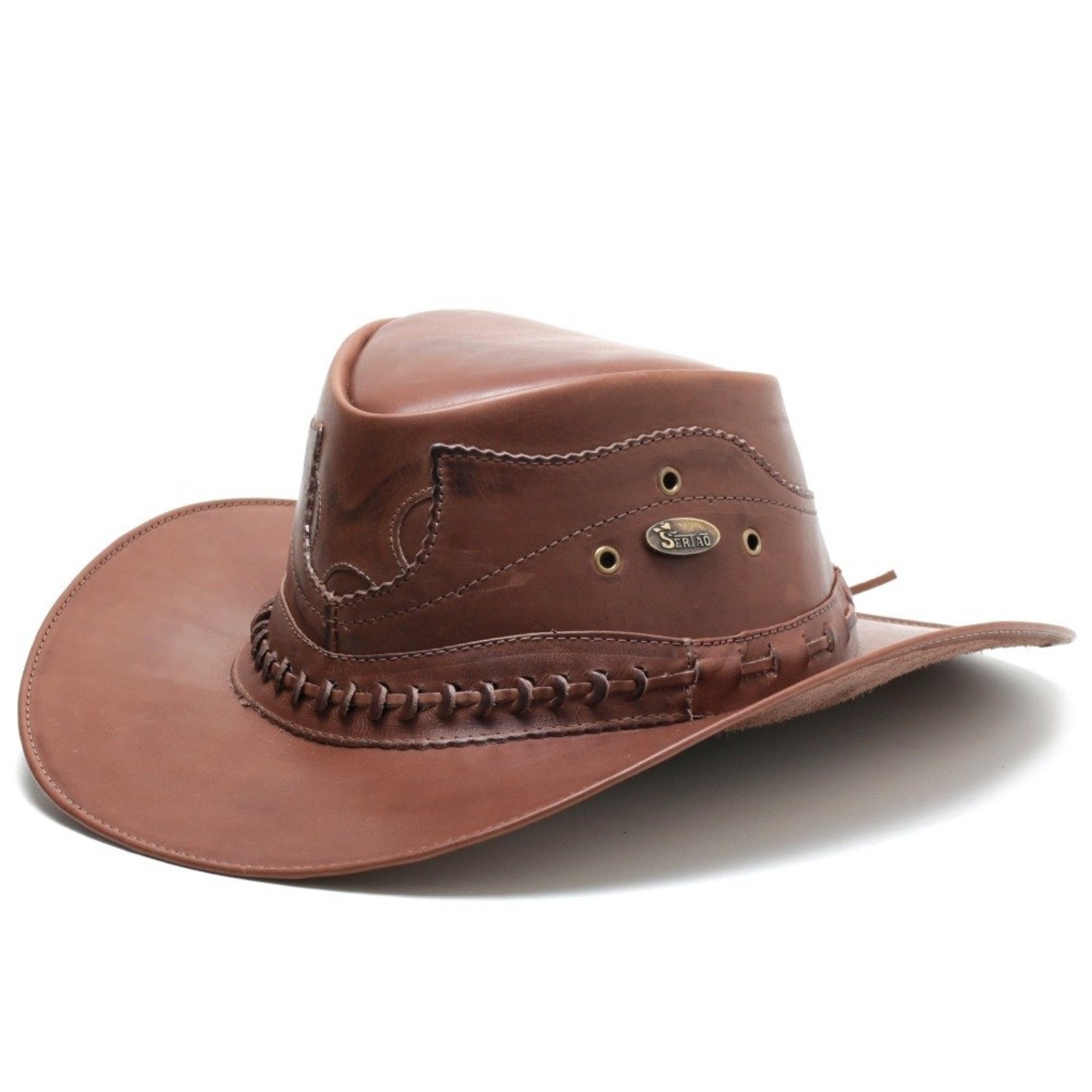 Chapéu De Couro Legitimo Marrom Estilo Country Americano Western Unissex Carmelo Shoes Moda Rodeio Barretos