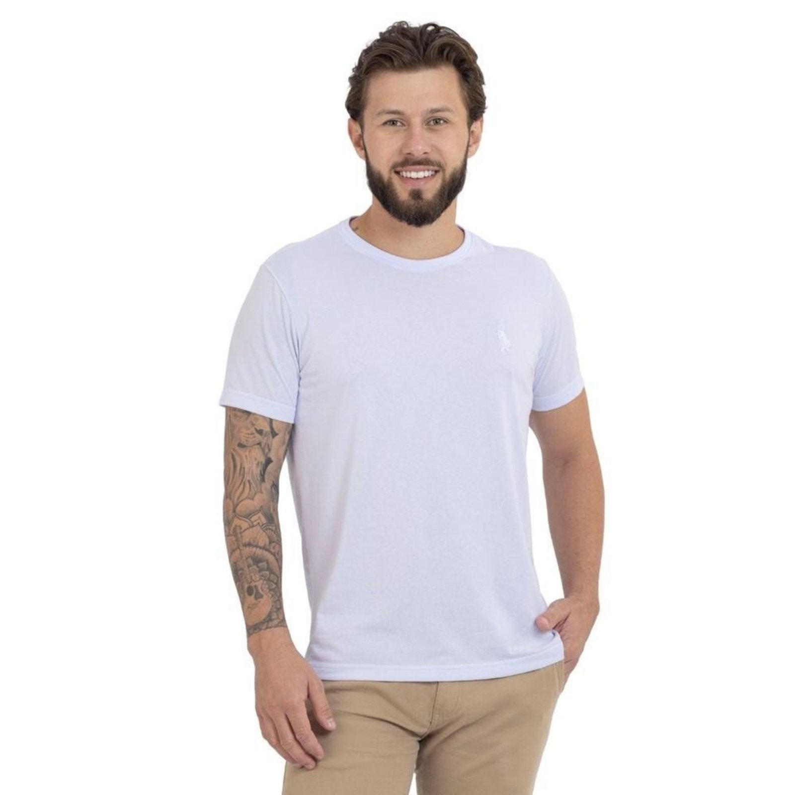 Camiseta Básica Casual Masculina Confortável em Malha Leve