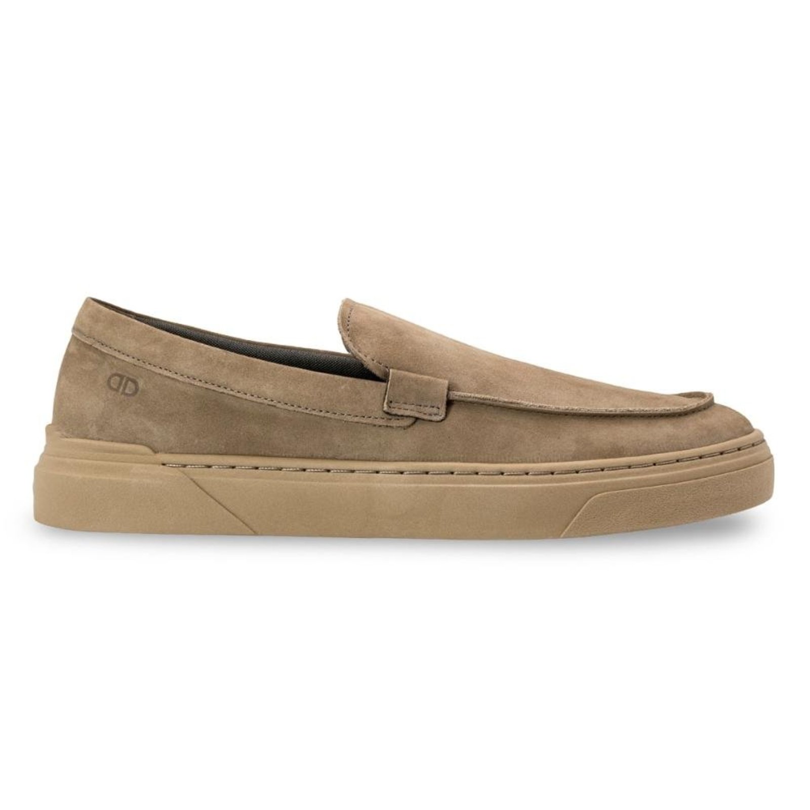 Tênis de Couro Democrata Masculino Bill Slip On 240904 Bege