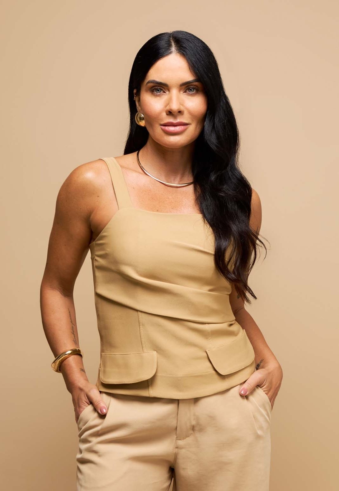 Blusa Kímika Assimétrica Aveia