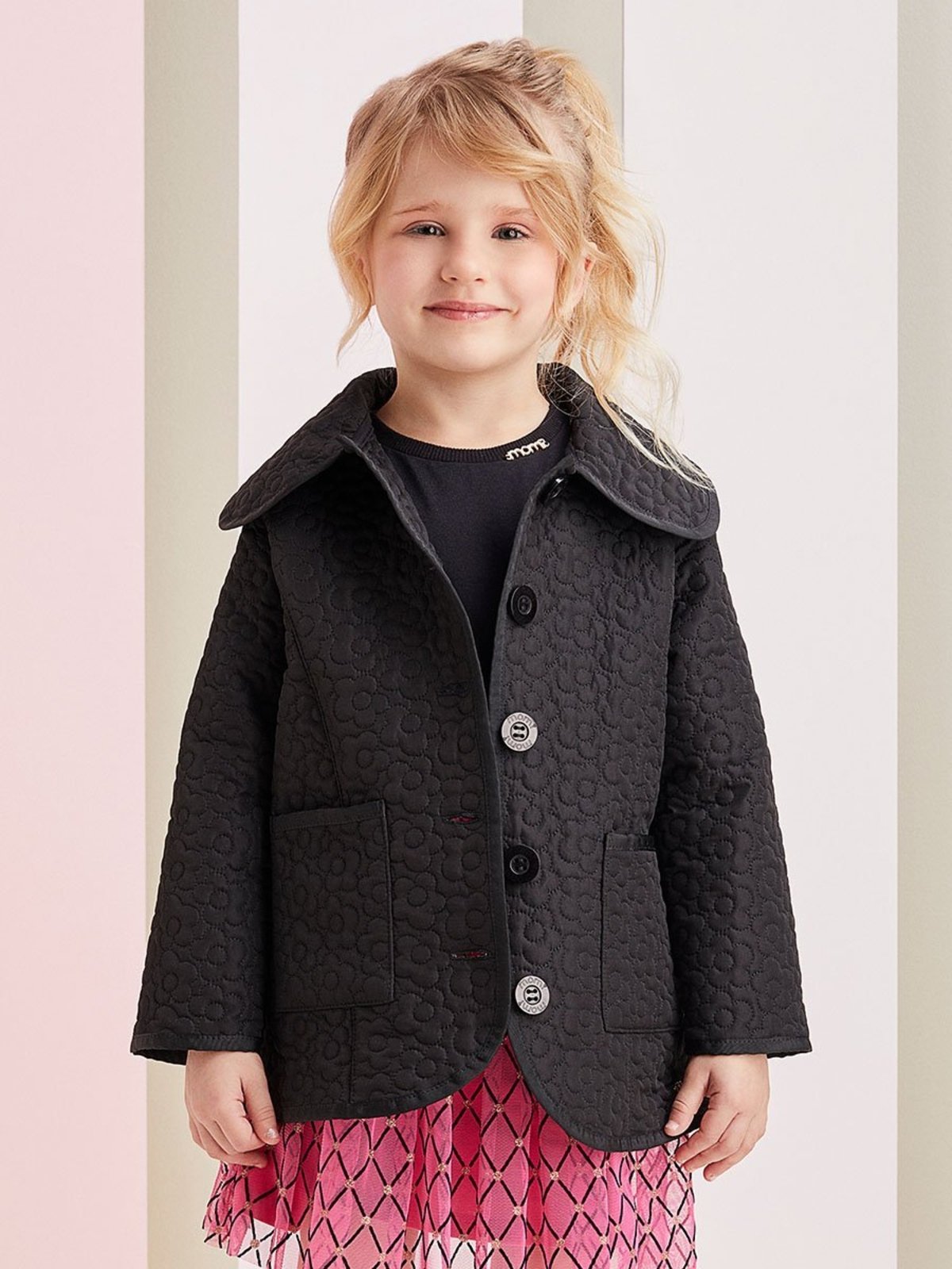 Infantil - Casaco Matelassê Preto