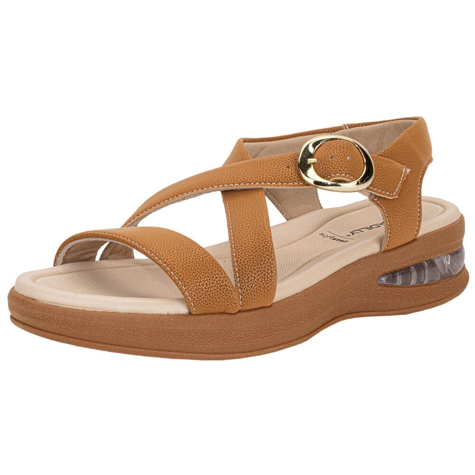 Sandália Feminina Anabela Piccadilly 599006 0089006 Caramelo