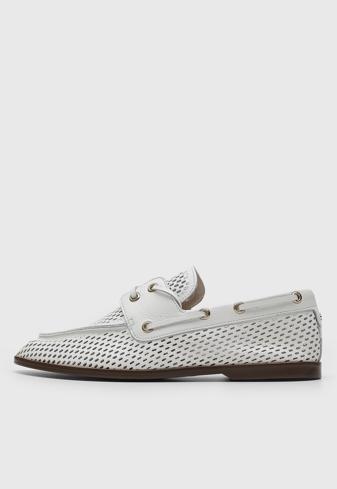 Mocassim Feminino Capodarte Vazado Branco