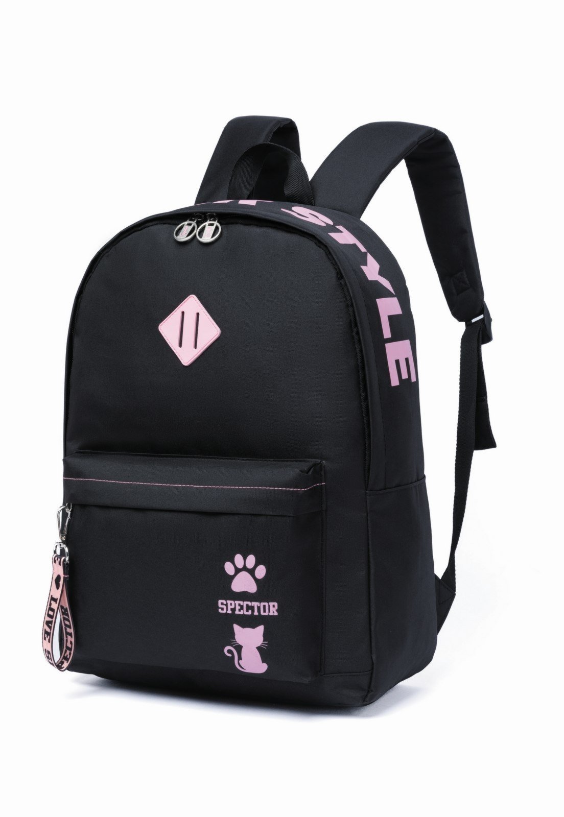 Vista 3 Infantil - Mochila Escolar Feminina Casual Moderna Espaçosa Resistente Spector preto Spector preto