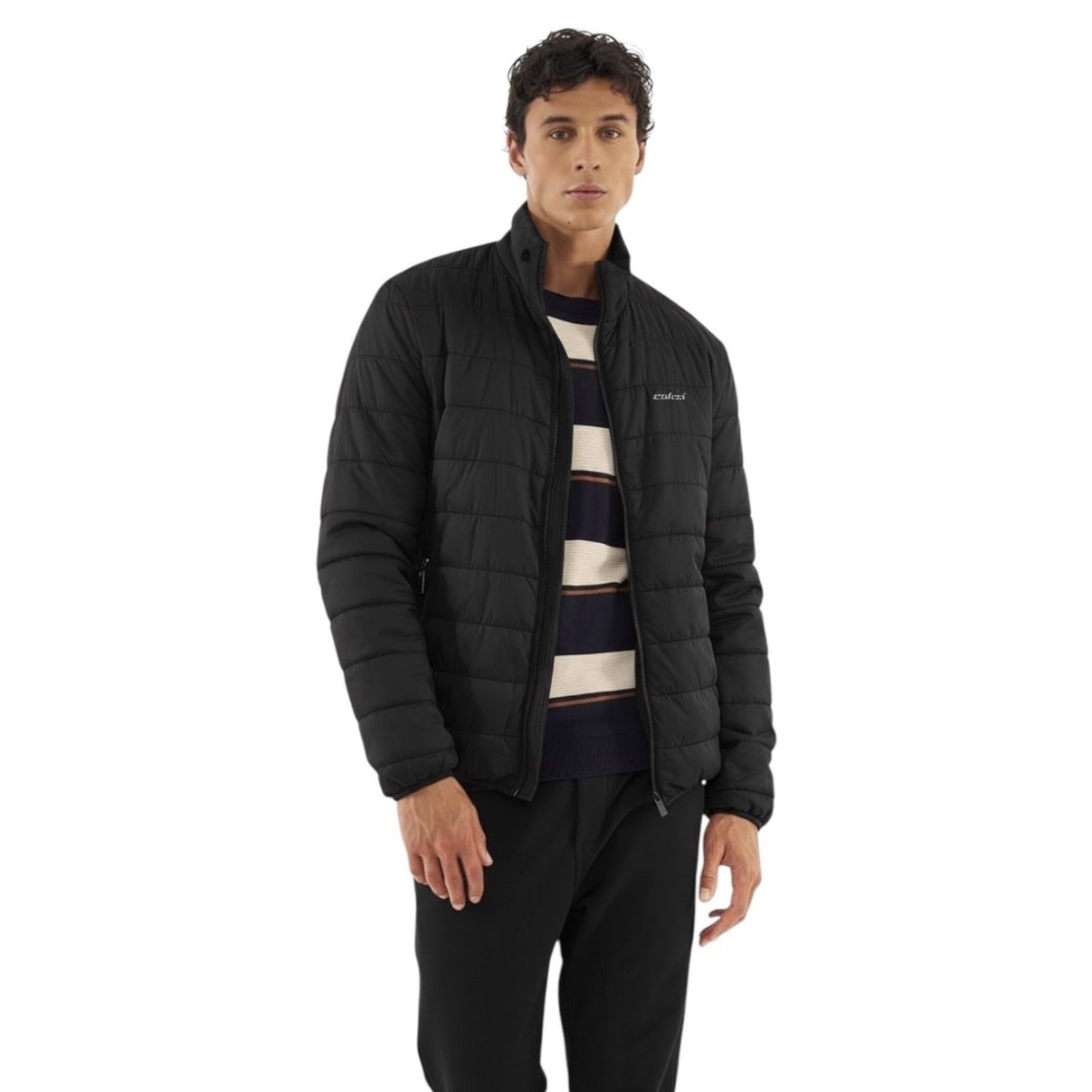 Jaqueta Puffer Gola Alta Colcci Preto