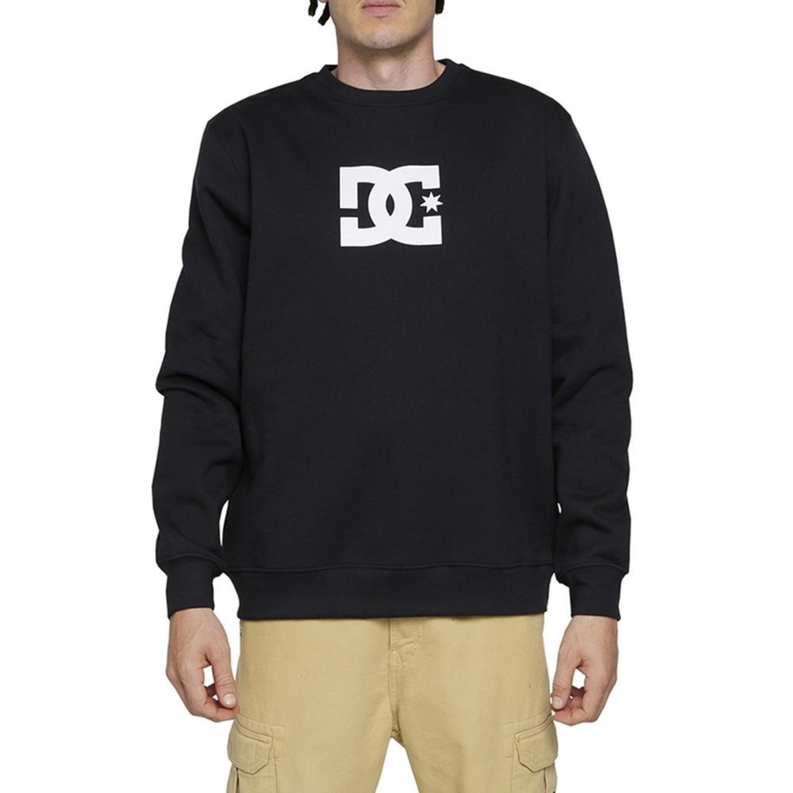 Moletom DC Shoes Careca DC Star Crew 280G WT24 Preto