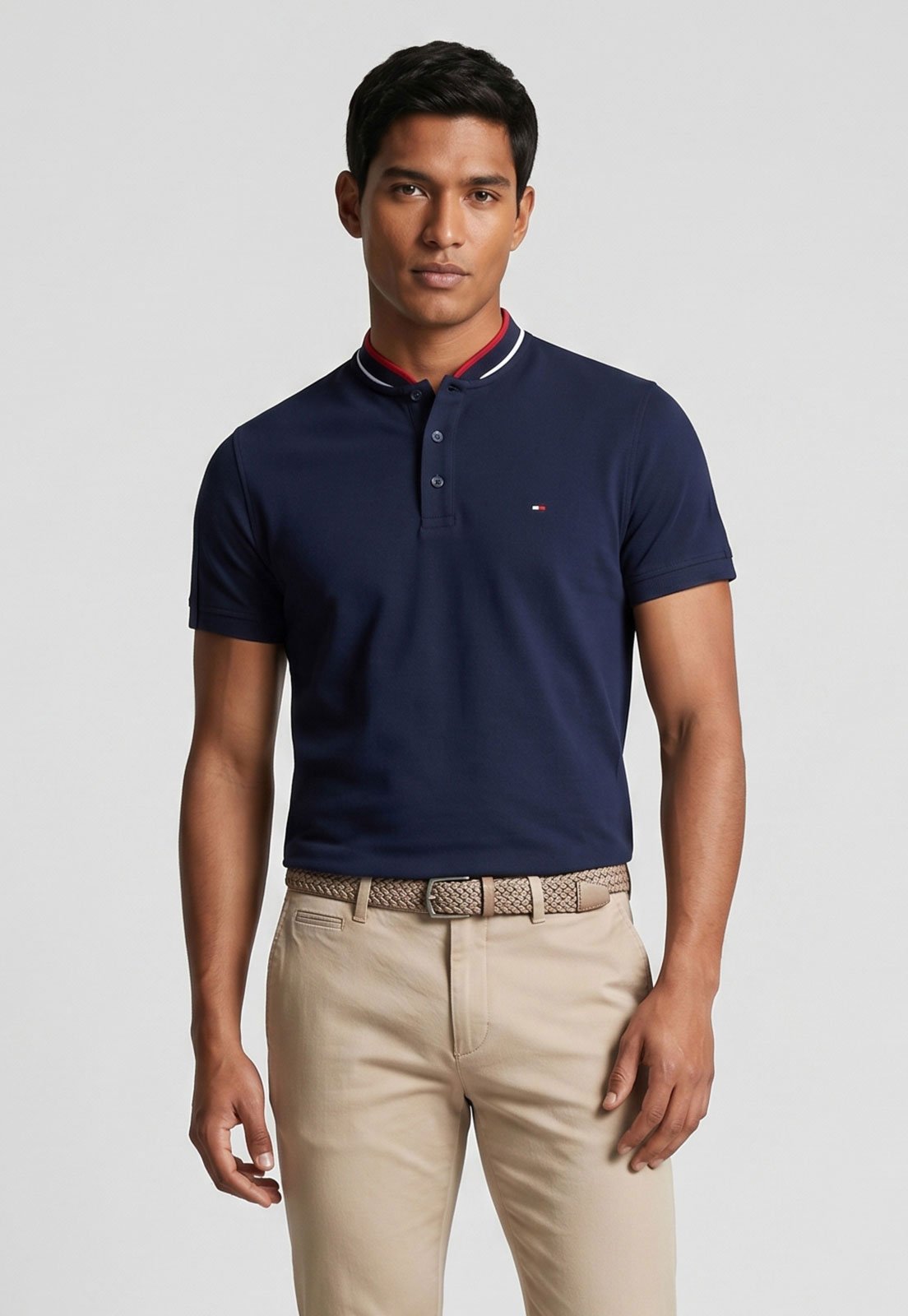 Camisa Polo Masculina Tommy Hilfiger Tipped Azul Marinho