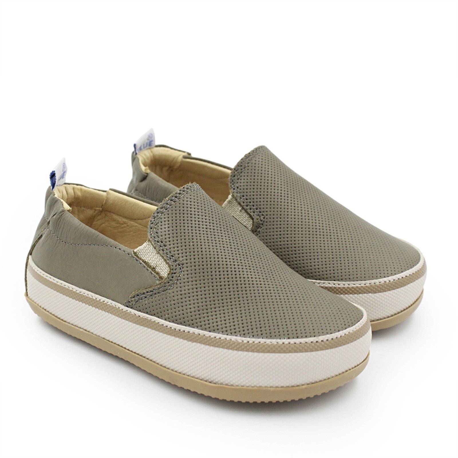 Vista 2 Infantil - Tênis Menino Blue Teo Couro Oliva Blue Infantis verde oliva blue Blue Infantis verde oliva blue