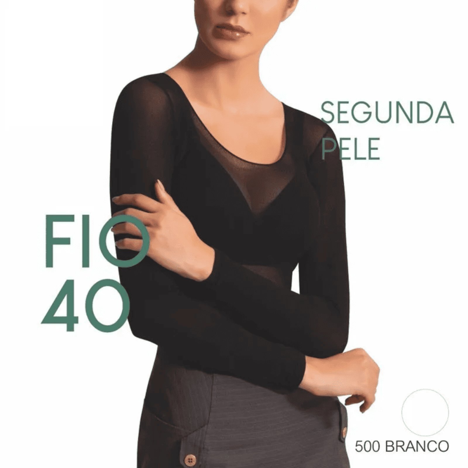 Segunda Pele Selene Fio 40 Manga Longa Gola Decotada 9100.001