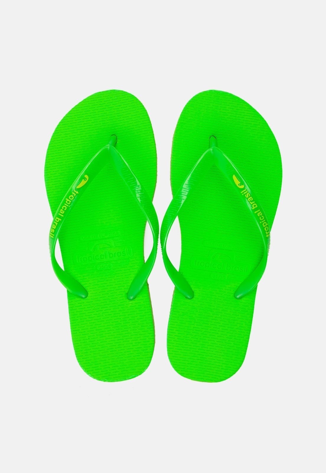 Chinelo Tropical Brasil Bi-Color Slim Verde Fluor