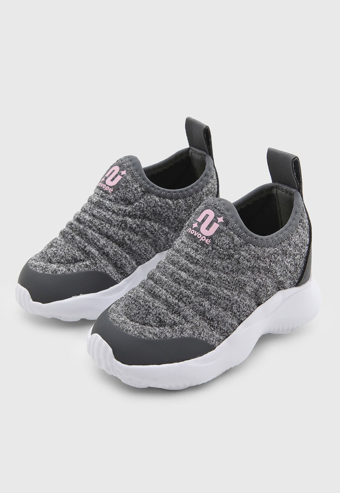 Infantil - Tênis Novopé Slip On Casual Cinza