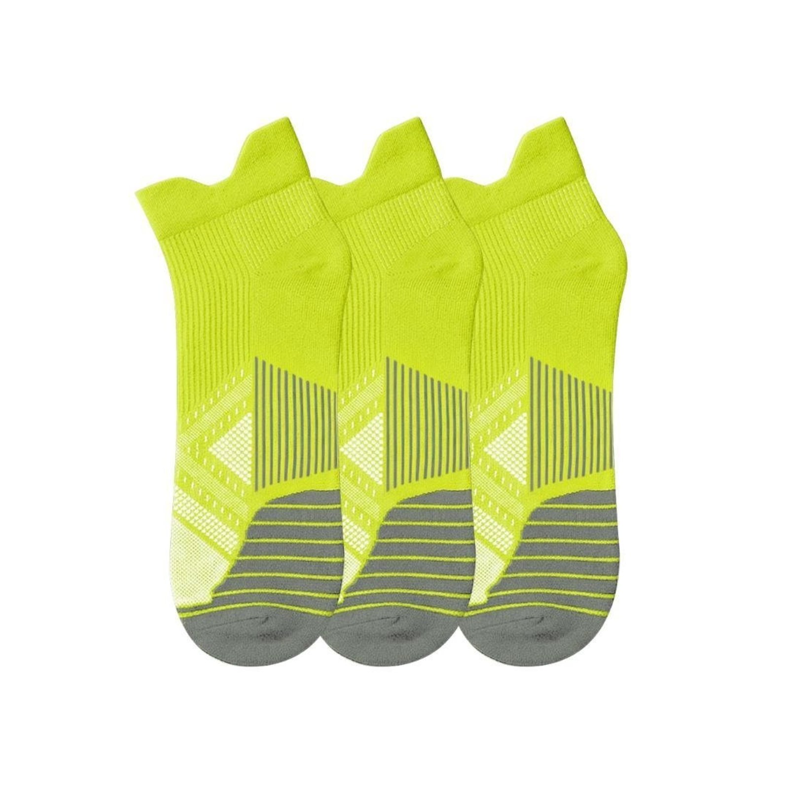 Kit 3 Pares de Meias QLC Sports Cano Curto Esportiva Amarelo