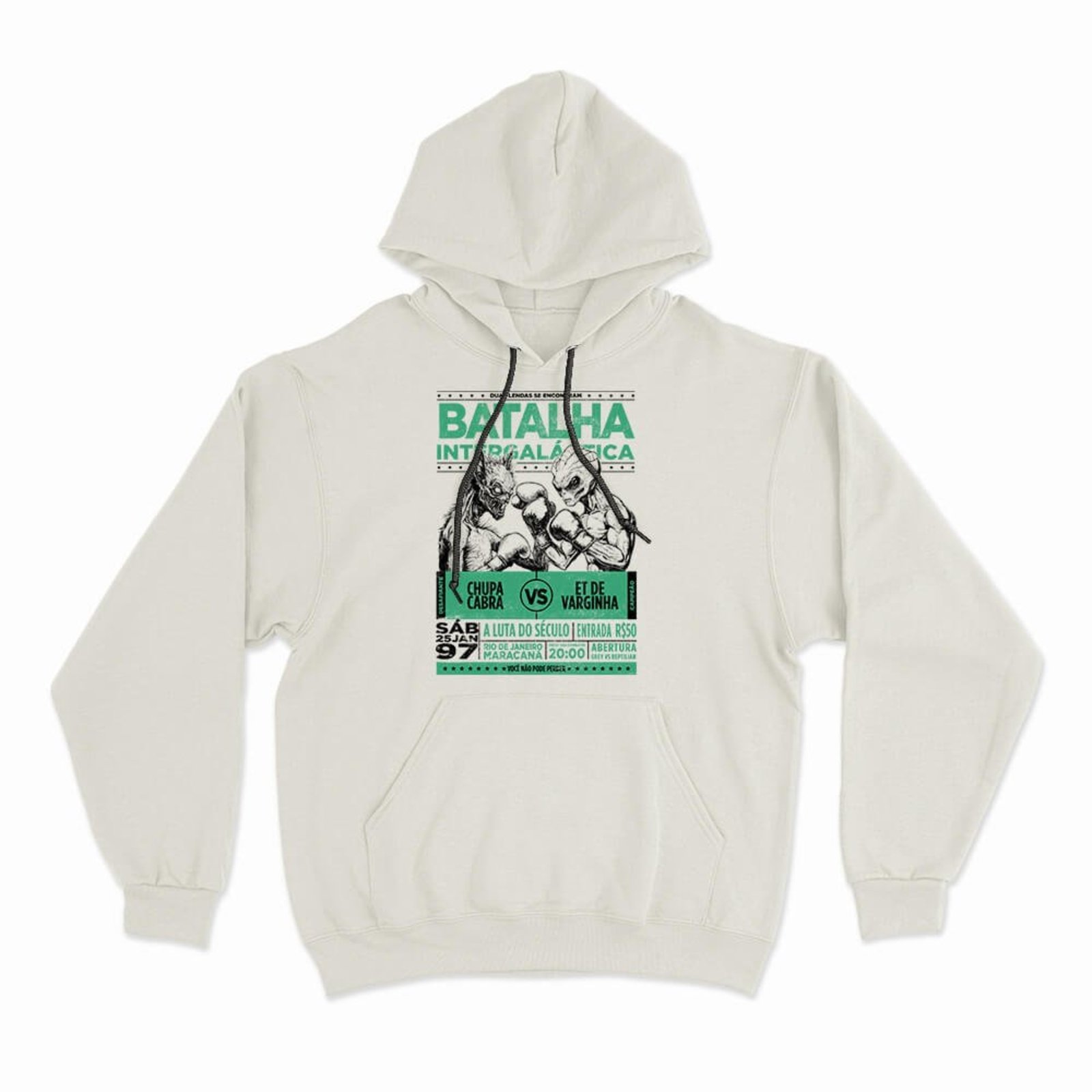 Moletom Com Capuz Batalha Intergaláctica - Off White - Casual - Studio Geek