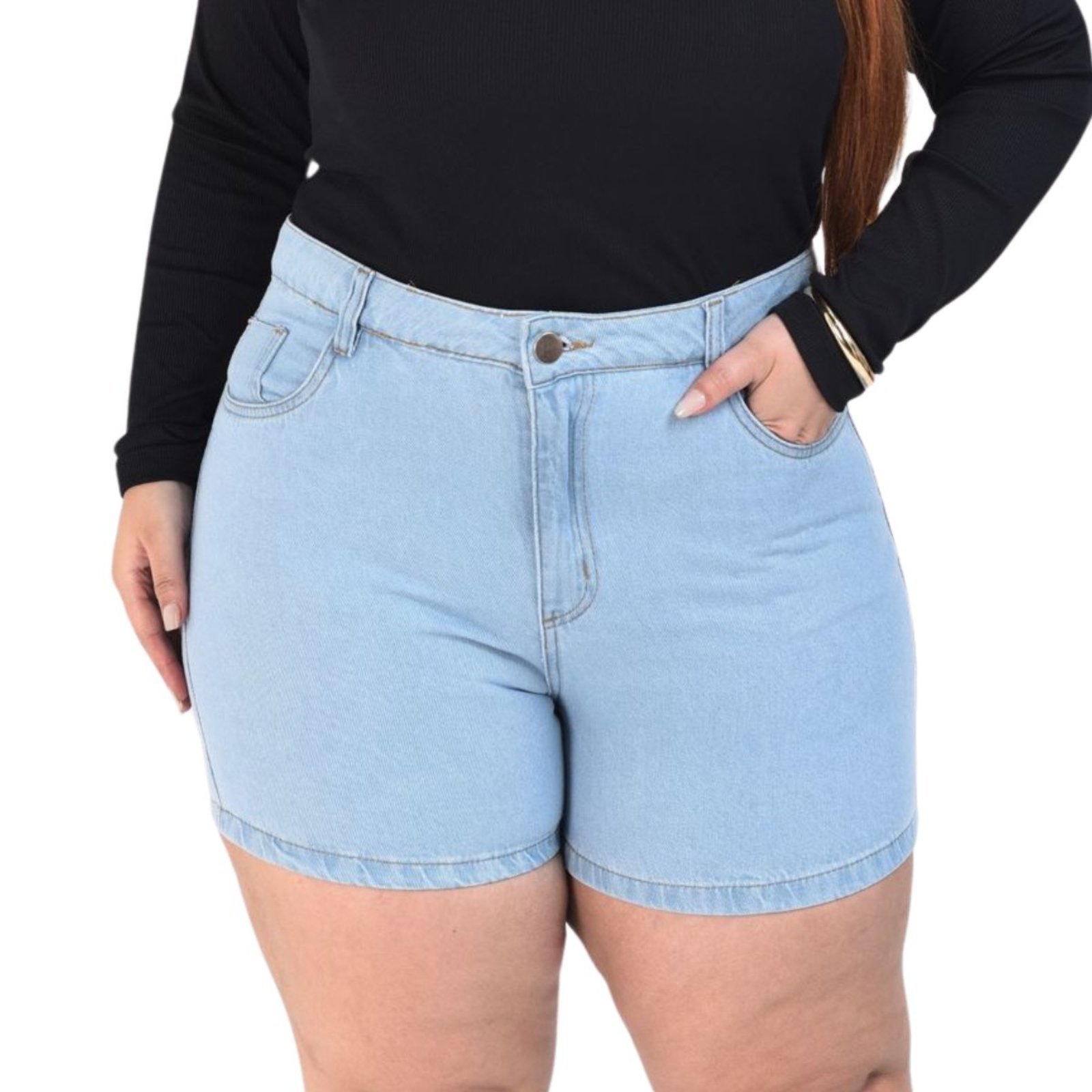 Bermuda Clara Plus Size Meia Coxa Jeans Loka