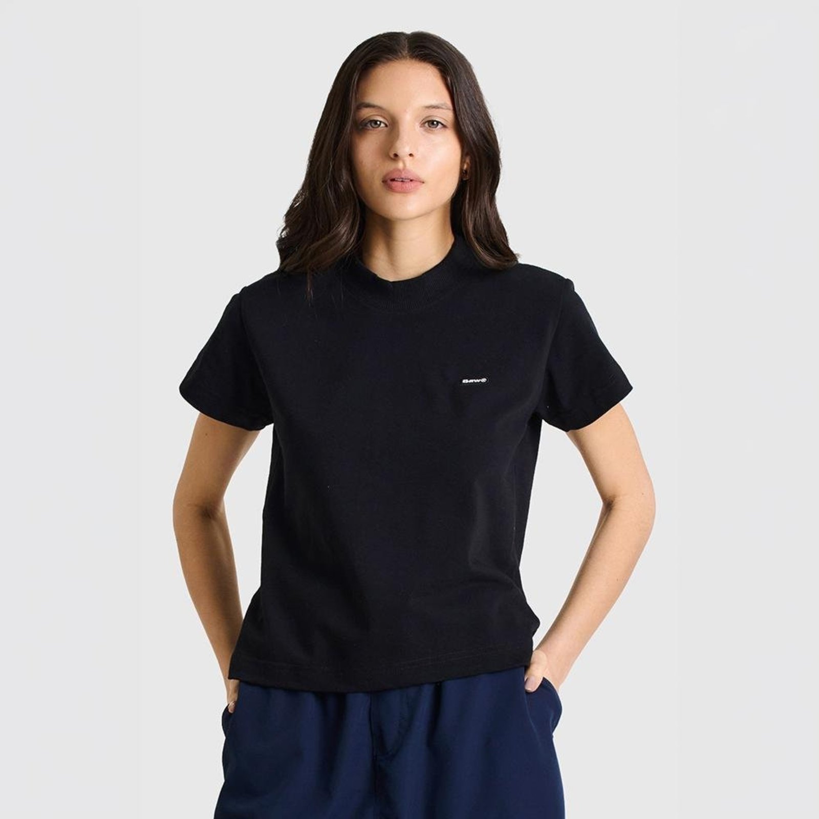 Camiseta Boxy Patch Logo Preto