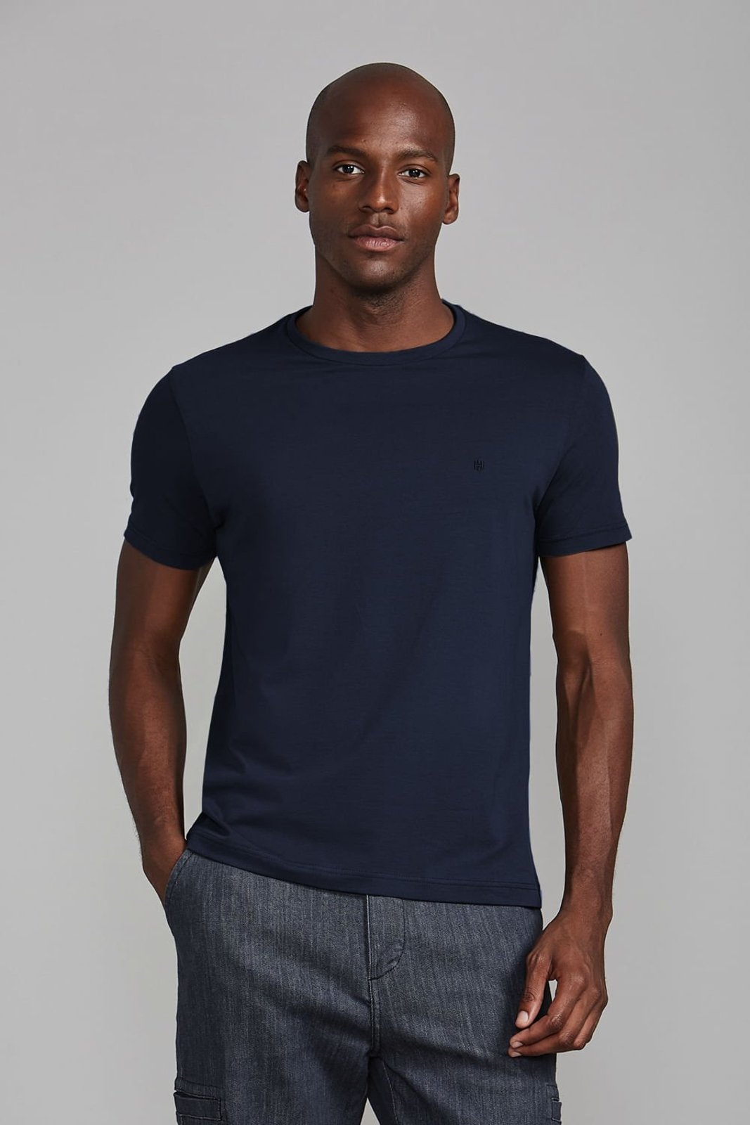HIGHSTIL Camiseta Slim Fit - Azul Marinho
