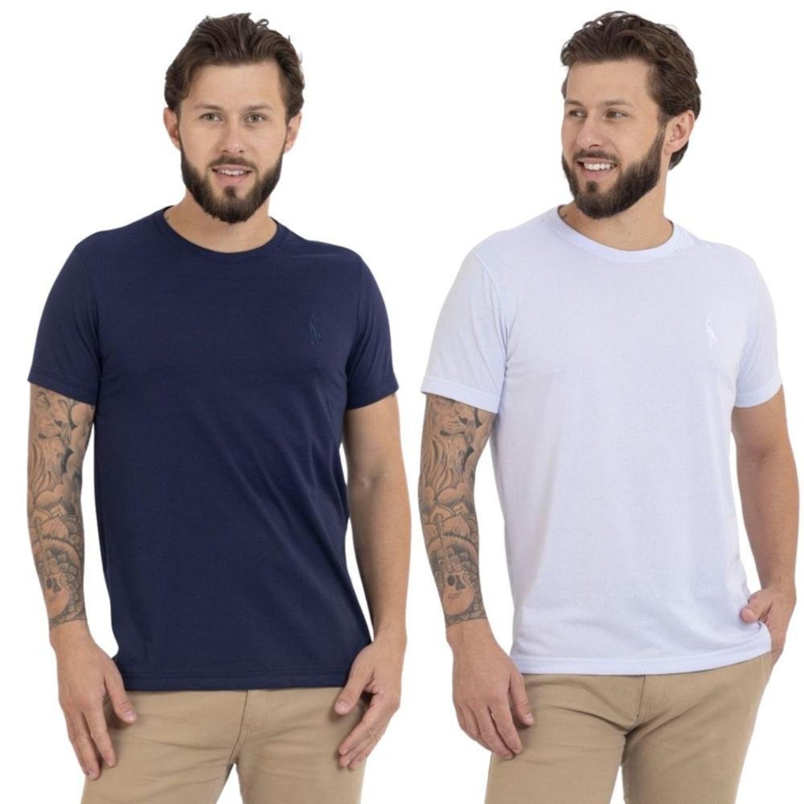 Kit 2 Camiseta Básica Casual Masculina Confortável em Malha Leve