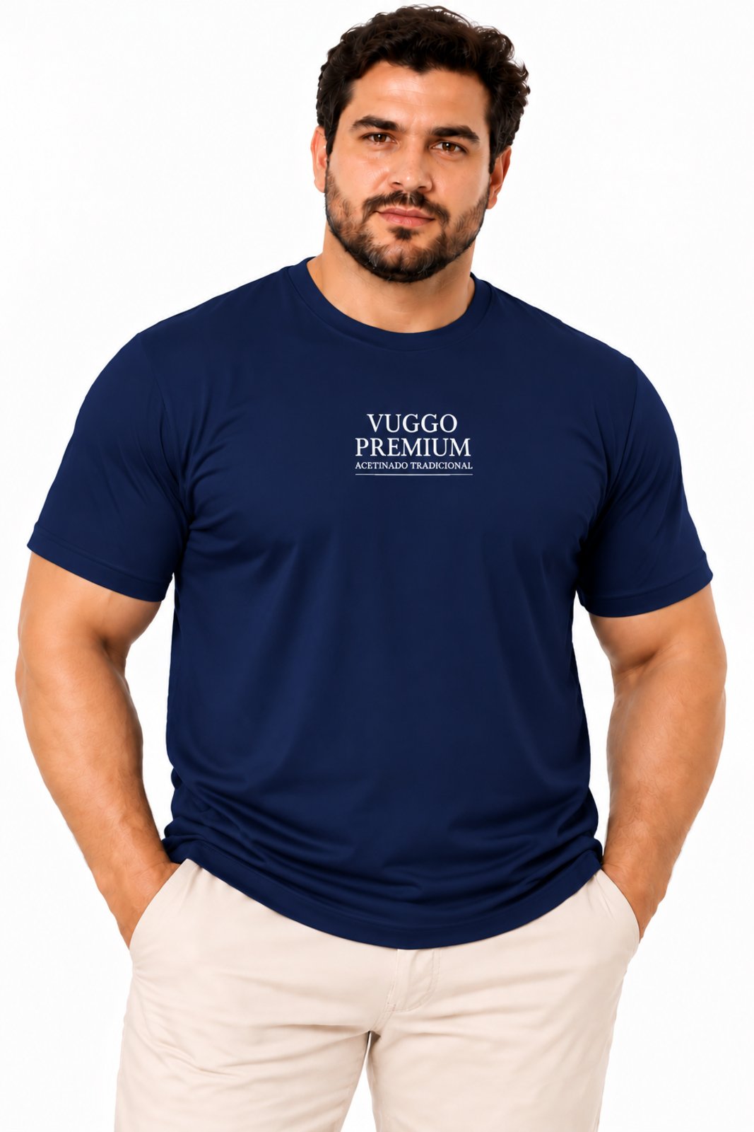 Camiseta Básica Premium D Bell Outlet Fashion Plus Size Azul marinho