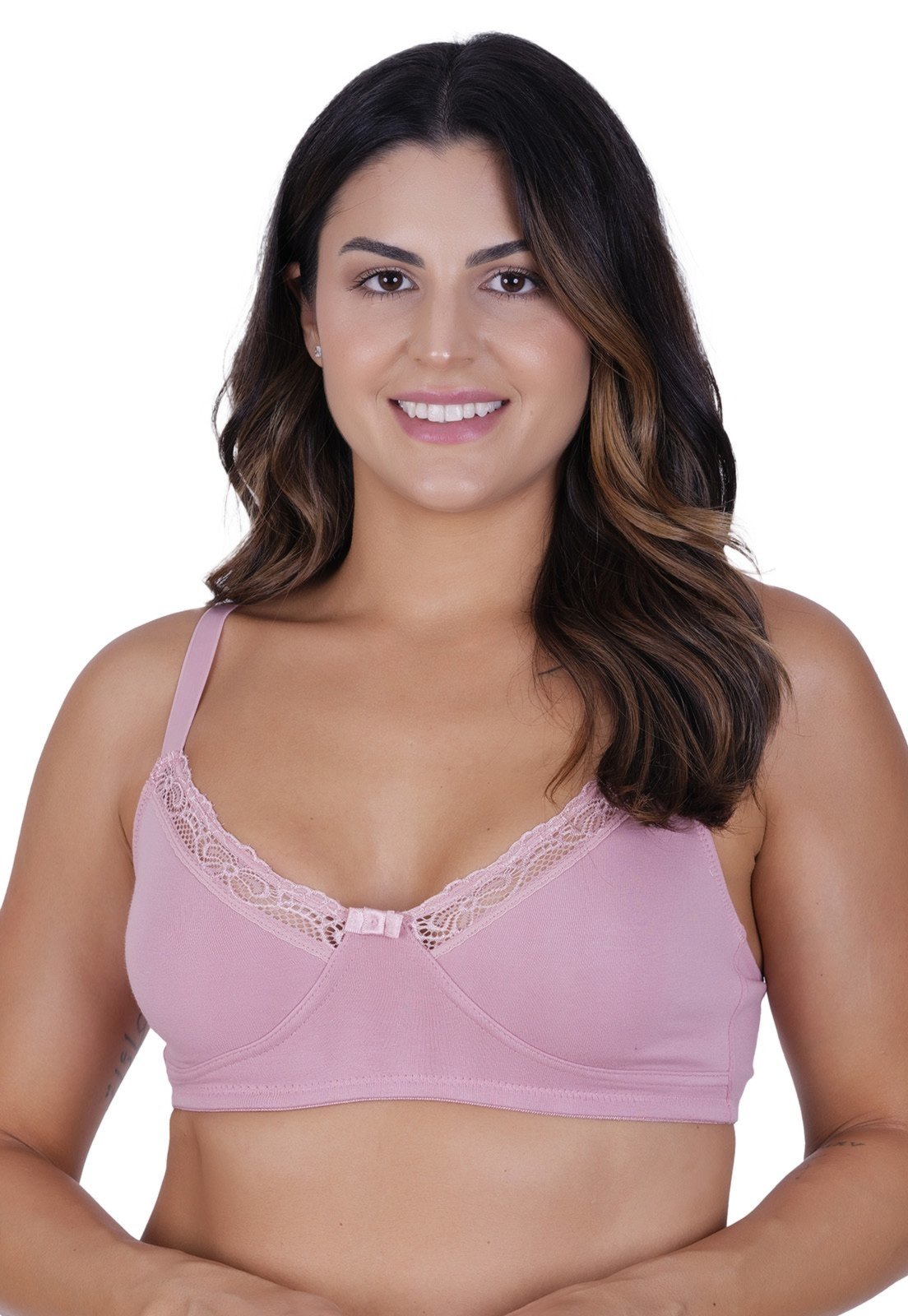 Vista 3 Sutiã Gérbera Algodão Concept Lingerie rosa Concept Lingerie rosa