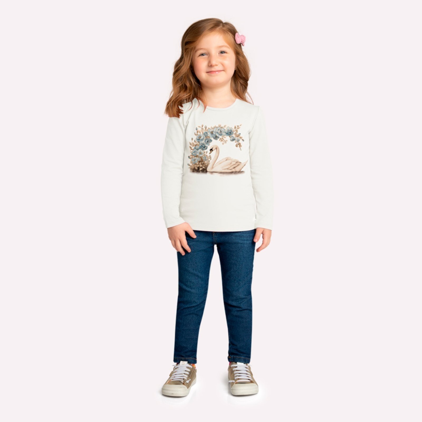 Infantil - Blusa Menina Cisne Milon