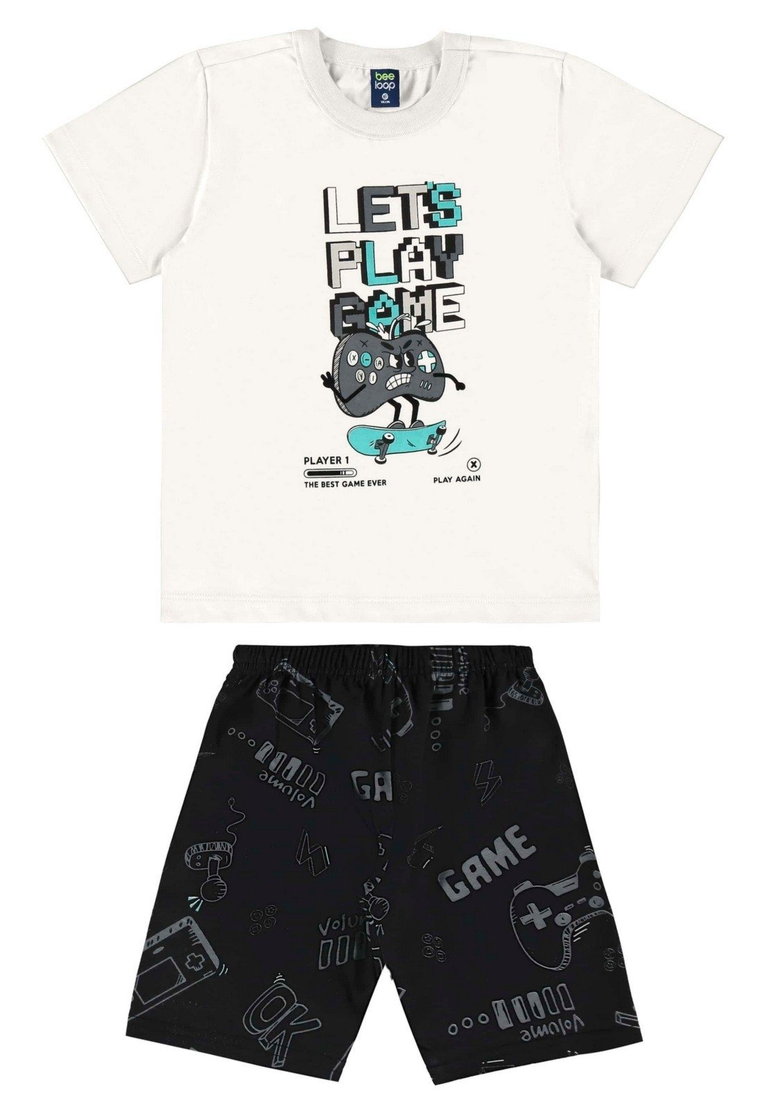 Vista 2 Infantil - Conjunto com Camiseta e Bermuda para Menino Bee Loop Off-White off-white white Bee Loop off-white white