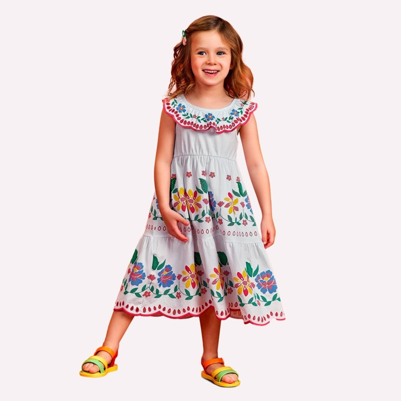 Infantil - Vestido Menina Flores Nanai