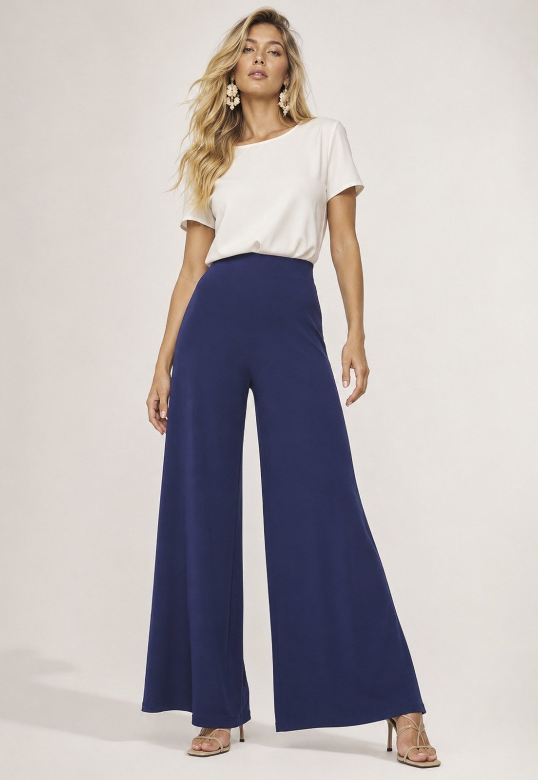 Calça Pantalona Malha Amazonia Vital Azul
