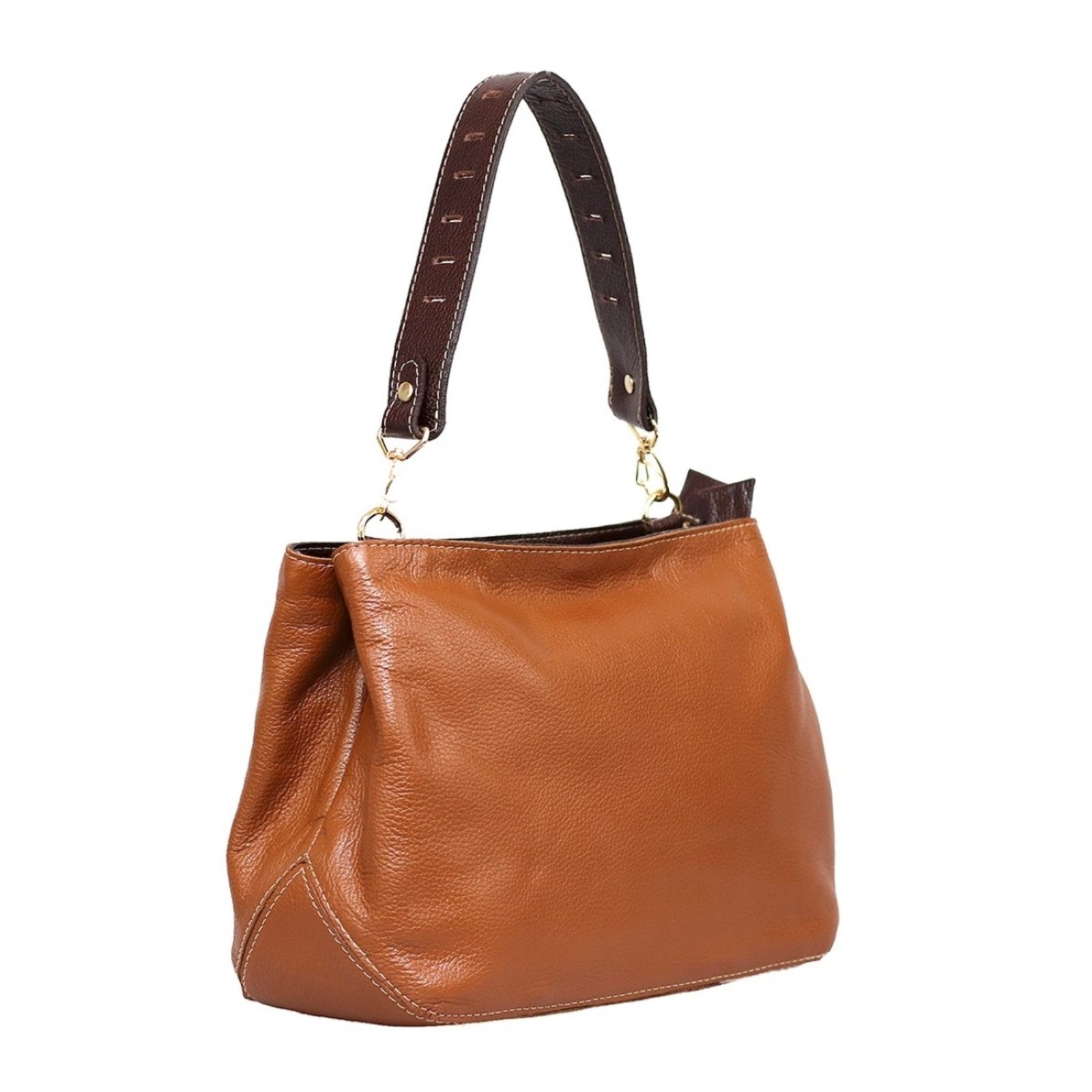 Bolsa SN Couros Mikonos Caramelo/Marrom