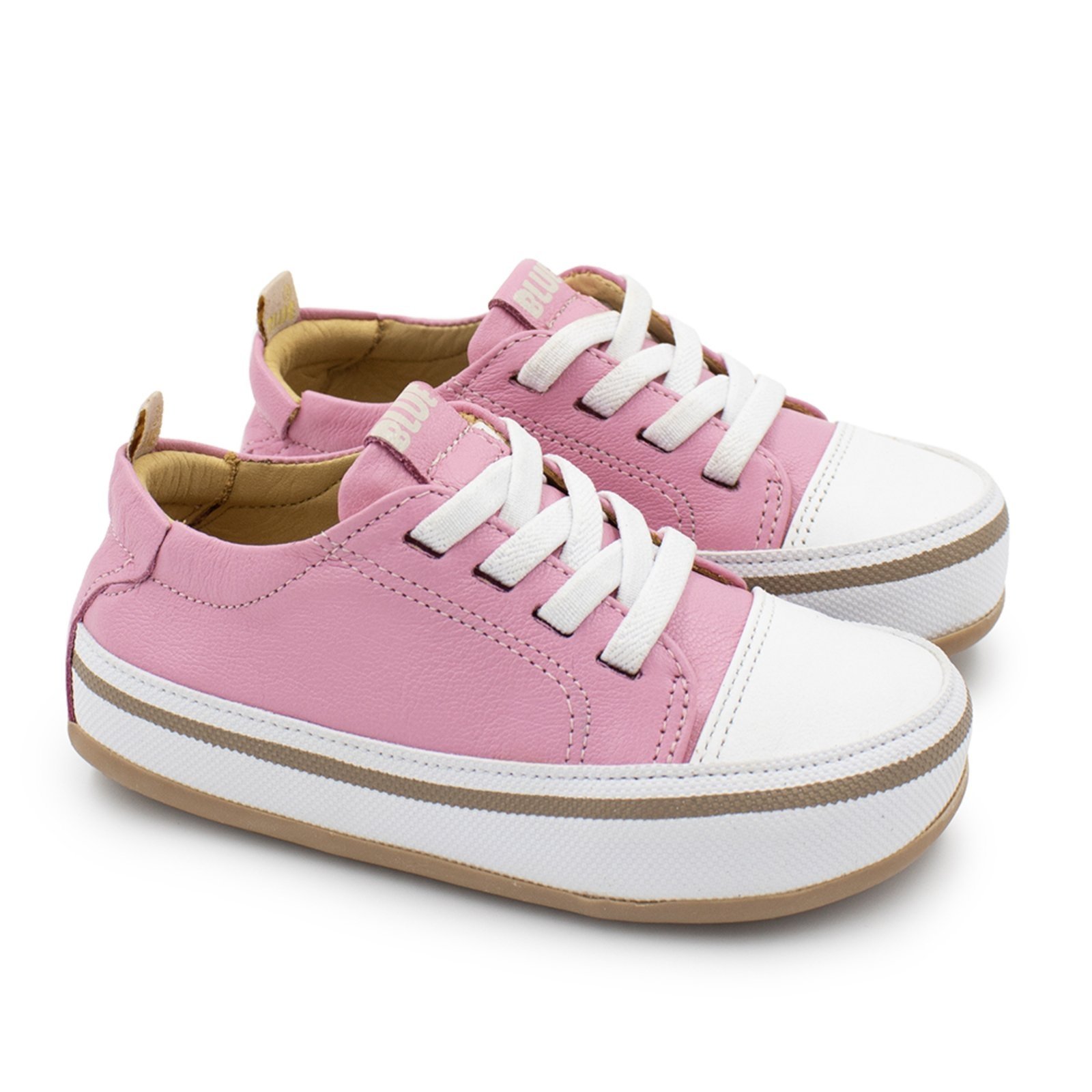 Vista 2 Infantil - Tênis Menina Blue Colorido Couro Rosa Blue Infantis rosa blue