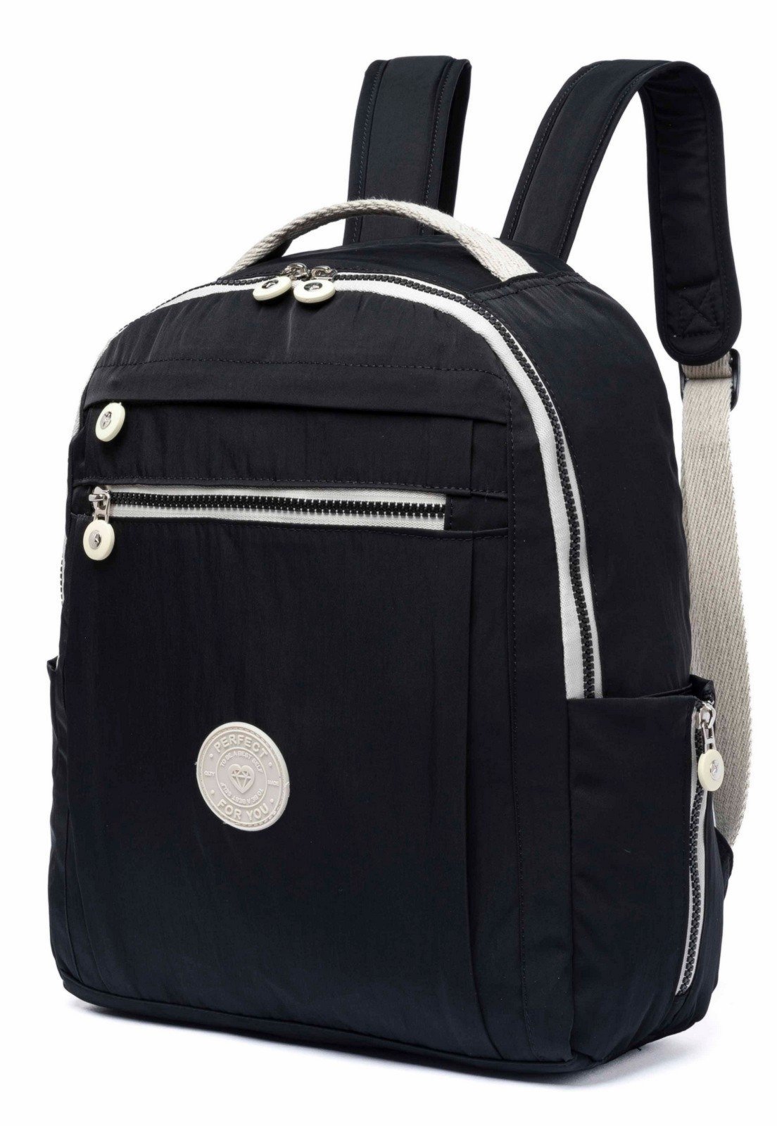 Vista 3 Mochila Feminina Escolar Bolsa Trabalho Reforçada Espaçosa Perfect For You preto Perfect For You preto