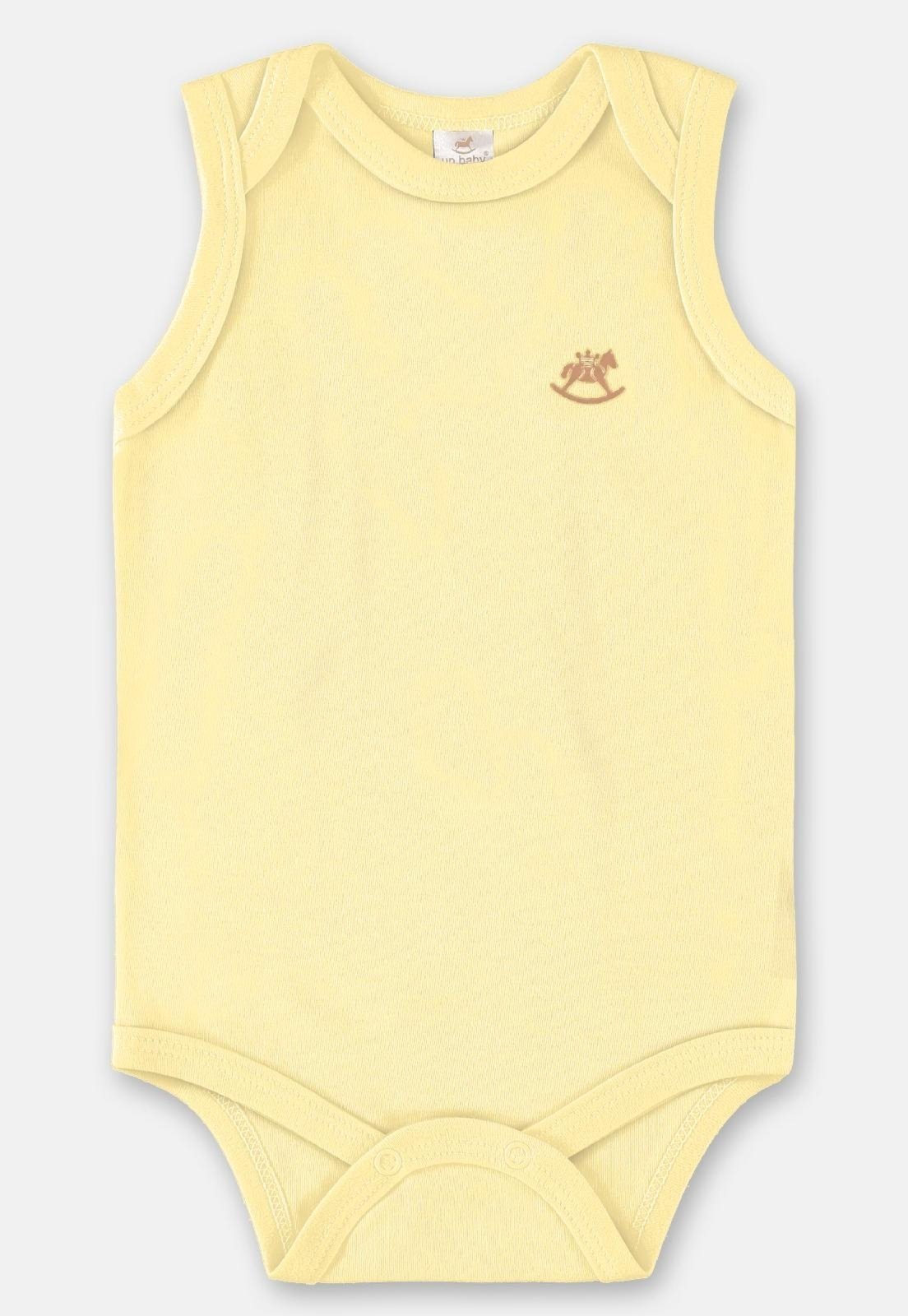 Infantil - Body Regata em Suedine Unissex Up Baby Amarelo