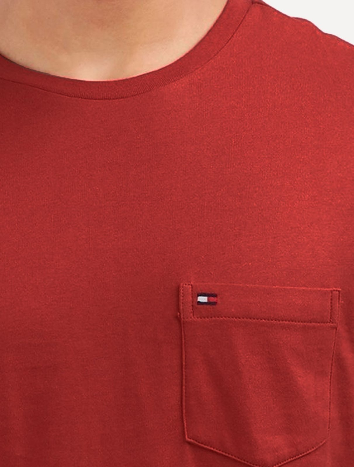 Vista 3 Camiseta Tommy Jeans Masculina Regular Pocket Vermelha vermelho Tommy Jeans vermelho