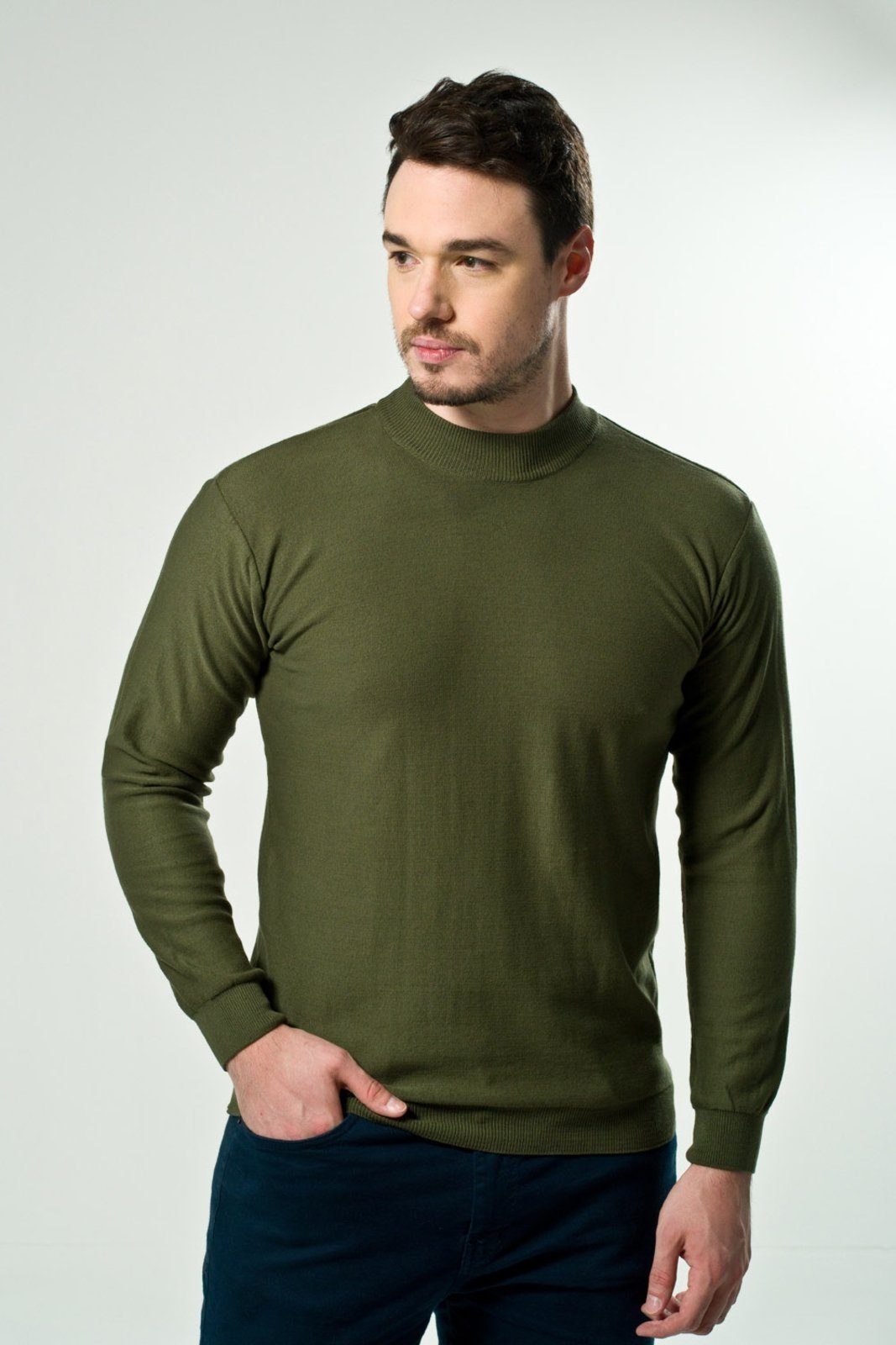 Blusa Tricô Algodão Fino Tricoport Básica Verde Musgo