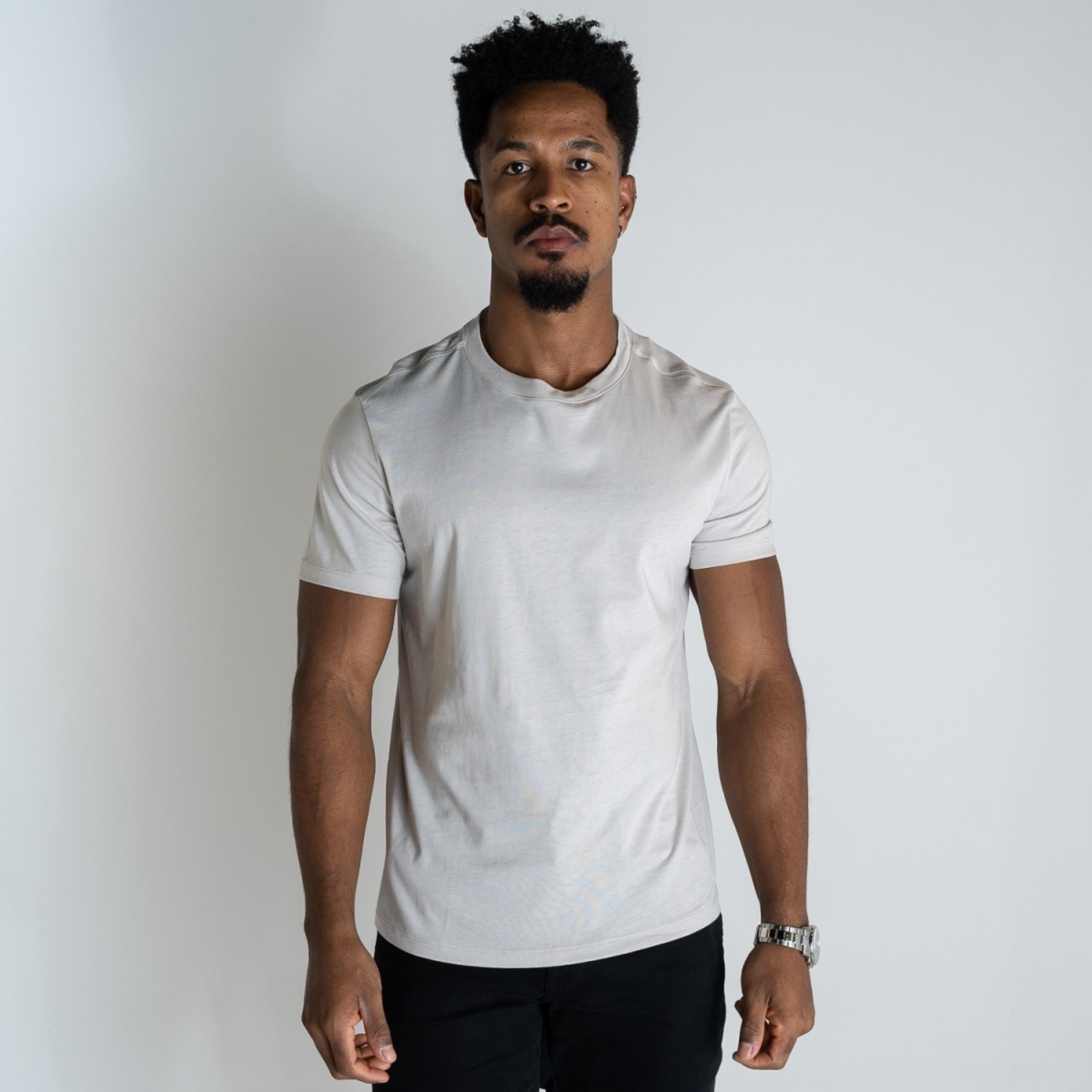 Camiseta Ellus Mirror Classic Pima Cinza