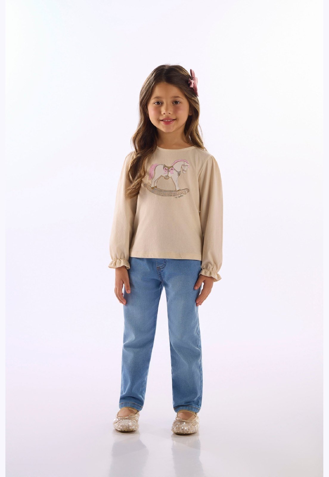 Infantil - Blusa Menina Em Meia Malha Up Baby Rosa
