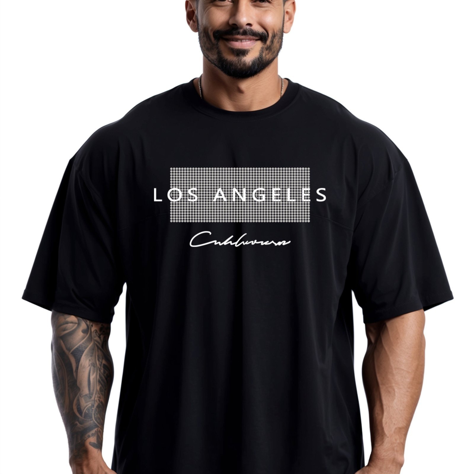 Camiseta Oversized Over Masculina Algodão Academia Preto