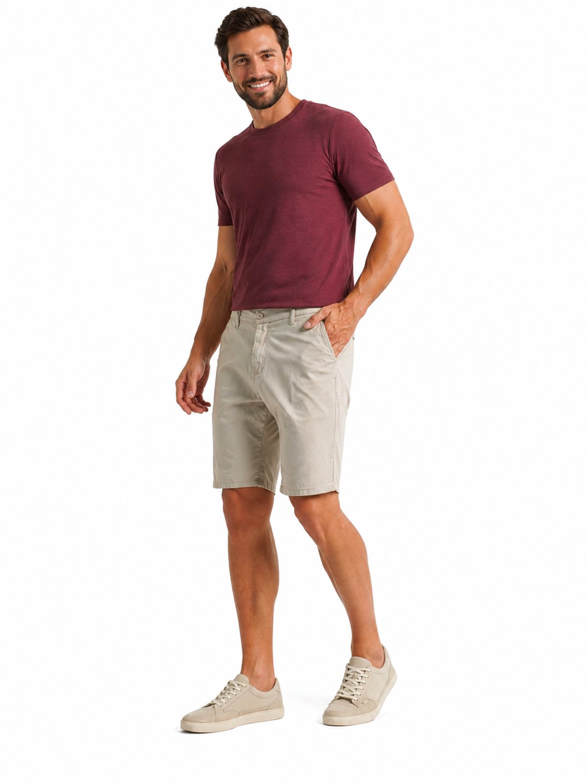 Bermuda Sarja Masculina Premium Bege Claro