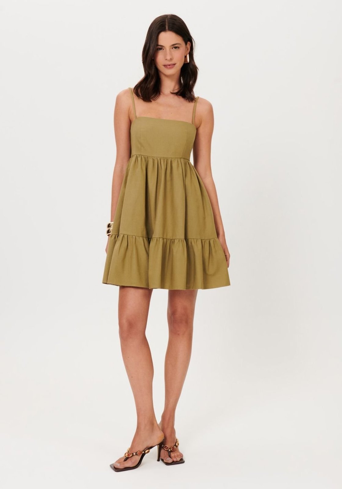 Vestido Curto De Alças Decote Reto Lança Perfume