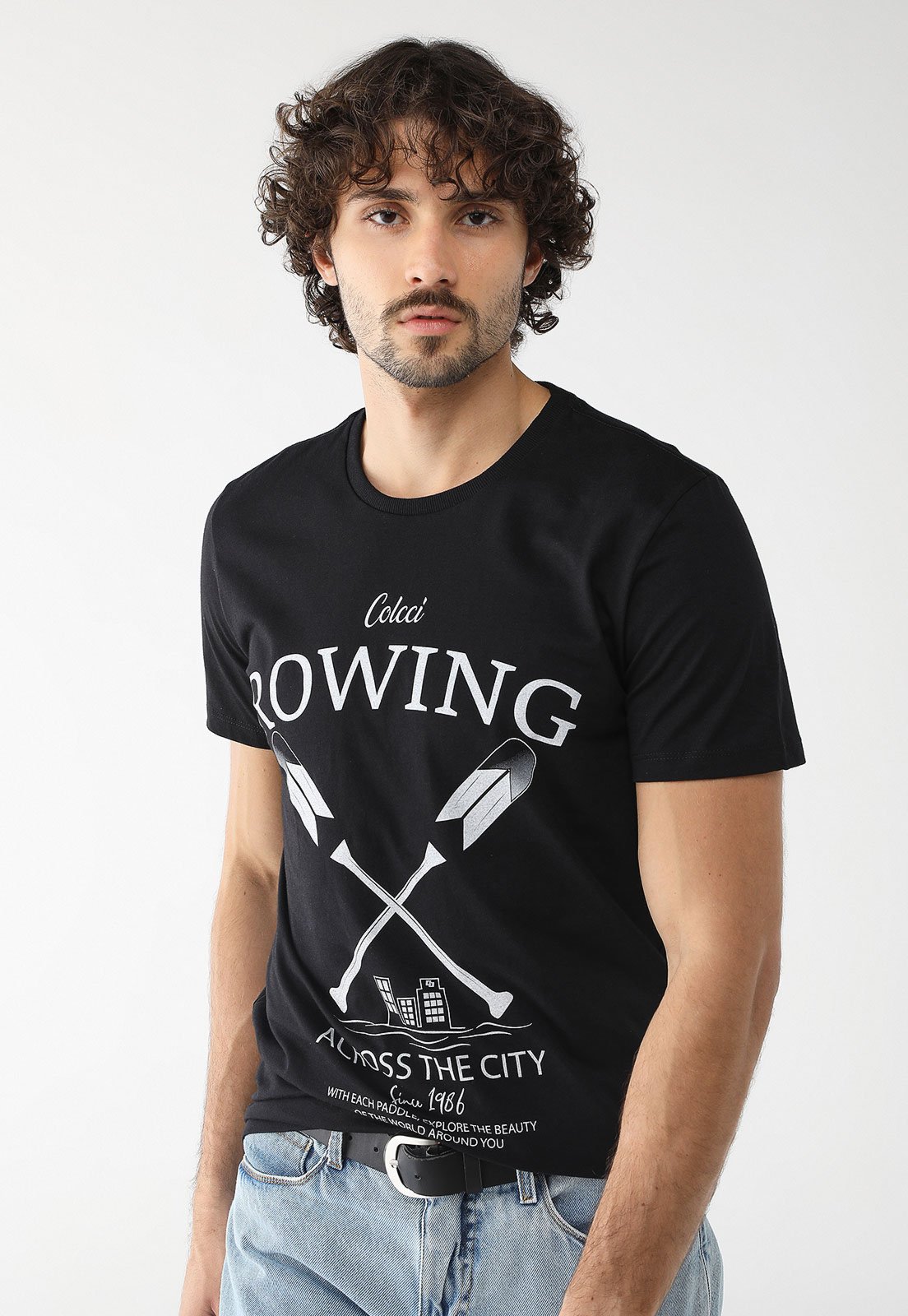 Camiseta Colcci Reta Estampada Preta