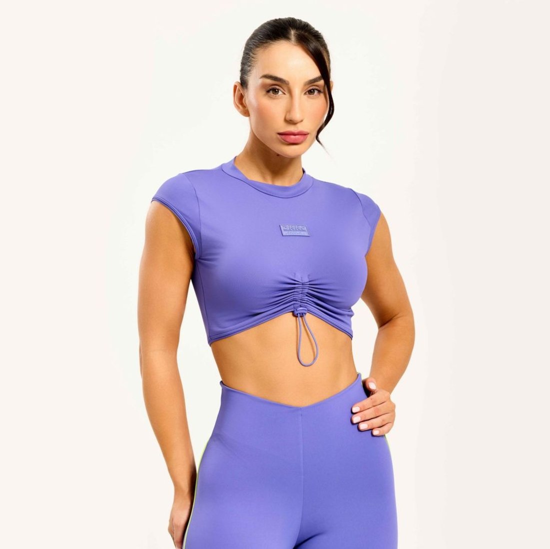 Cropped Manga Japonesa Lilás Poliamida Soft Com Bojo Donna Carioca