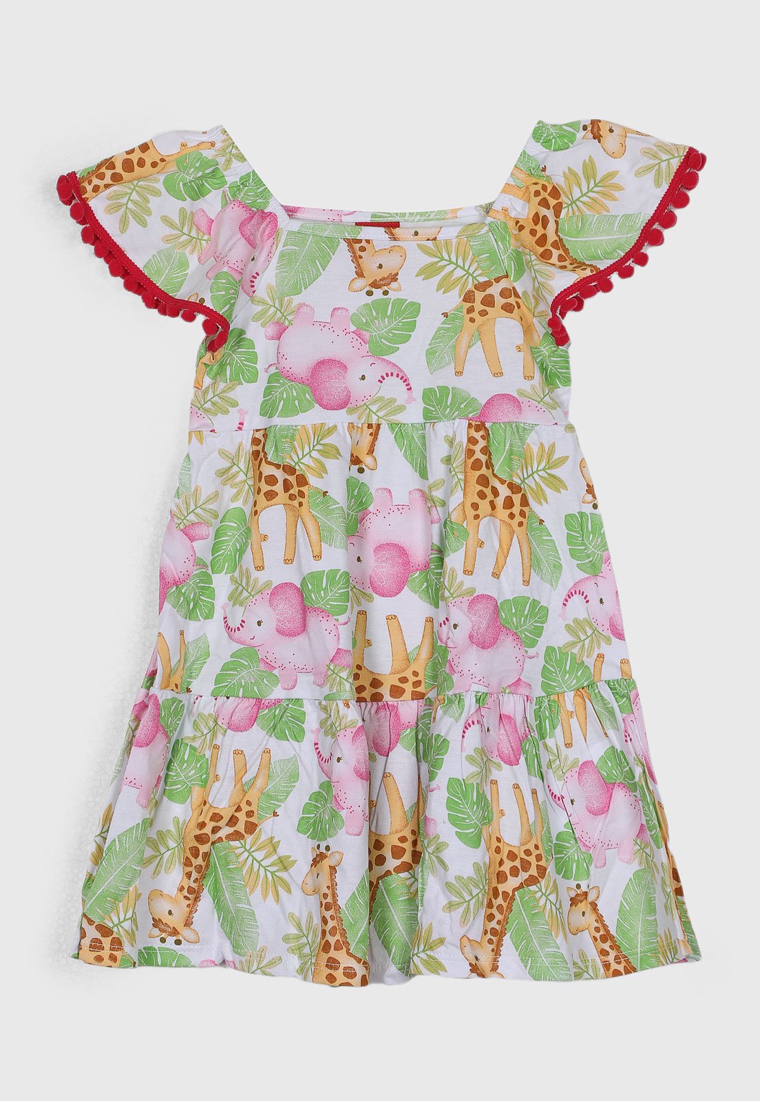 Vestido Kyly Estampa Girafas Branco